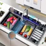 سینک پیانویی پنج کلید جاظرفی دار ۱۰۰ سانت از استیل ۳۰۴