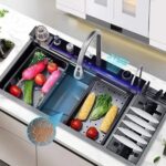 سینک پیانویی پنج کلید جاظرفی دار ۱۰۰ سانت از استیل ۳۰۴