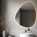 آینه دفرمه روشویی Code ATT01 که با شیشه مقاوم5 میلیمتری ساخته شده است و محیط را بسیار شیک و لوکس می کند.