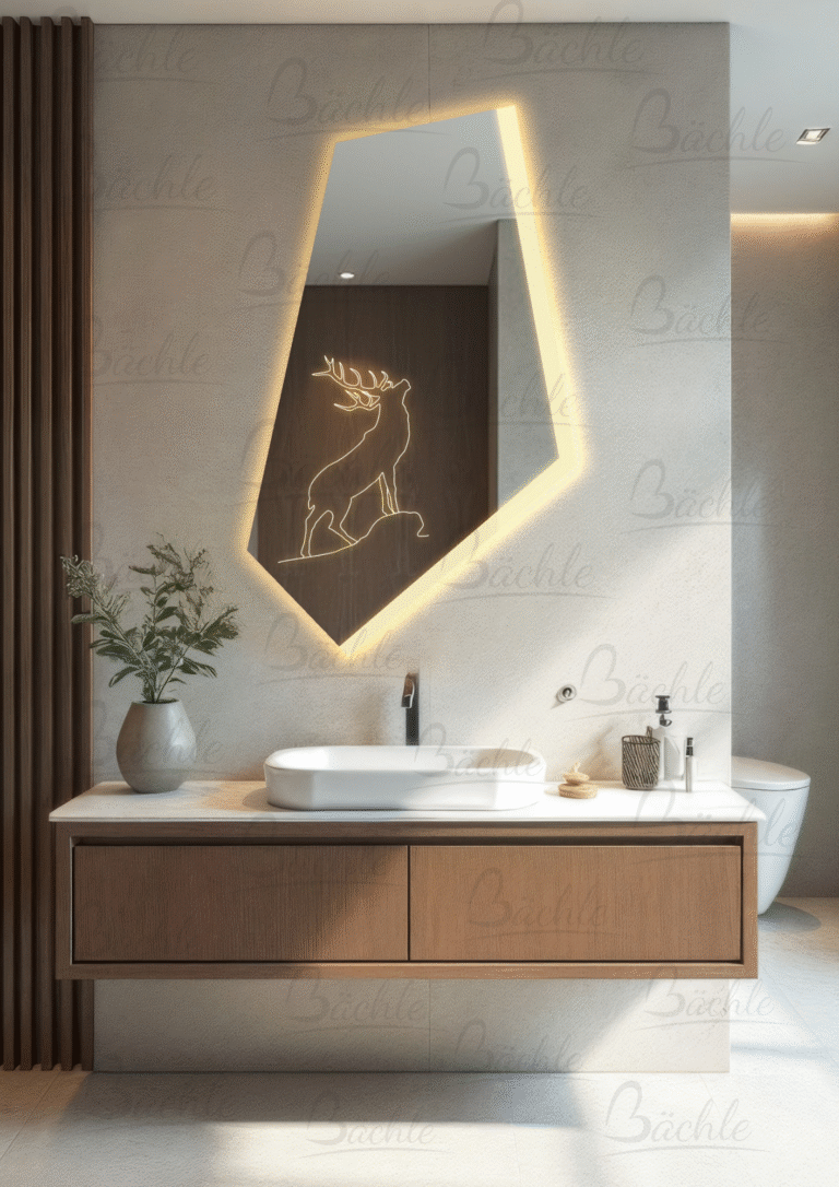 آینه دفرمه روشویی Code : AZ01 با طراحی مدرن، تاچ‌لس، هیتر ضد بخار، بلوتوث، نور نئون و قابلیت سفارشی‌سازی کامل، انتخابی لوکس و کاربردی برای حمام و سرویس بهداشتی است.