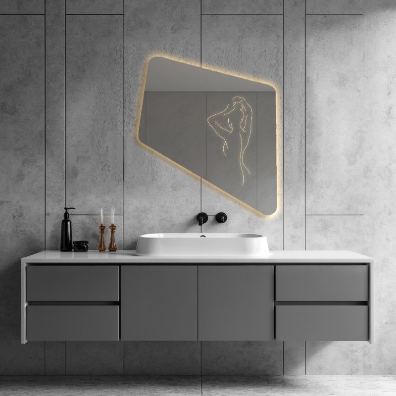 آینه دفرمه روشویی Code : AF006؛ انتخابی مدرن و متفاوت برای حمام و سرویس بهداشتی آینه دفرمه روشویی Code : AF006