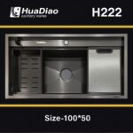 سینک باکسی 100 سانت پله دار استیل برند هوادیائو